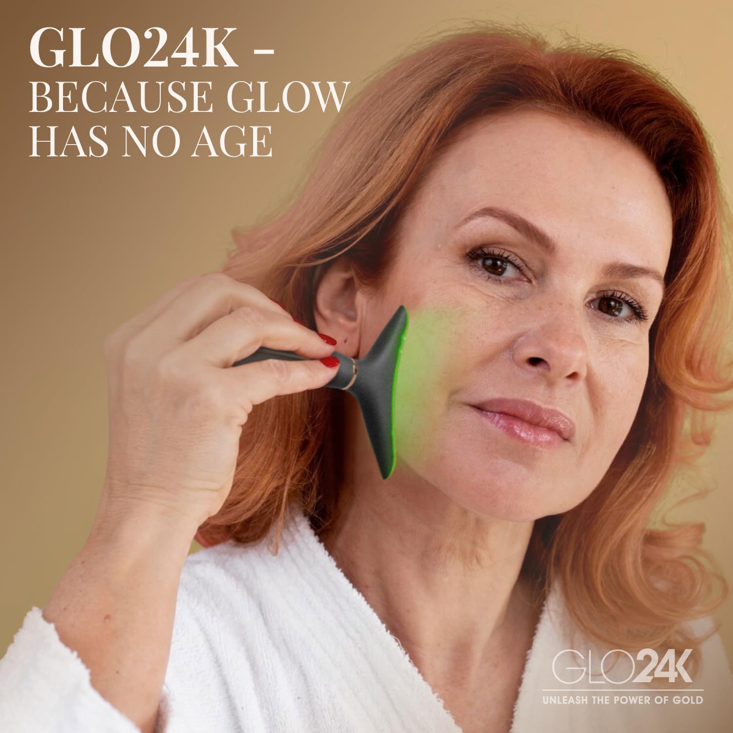 GLO24K usage quotidien visage et cou sans effort.