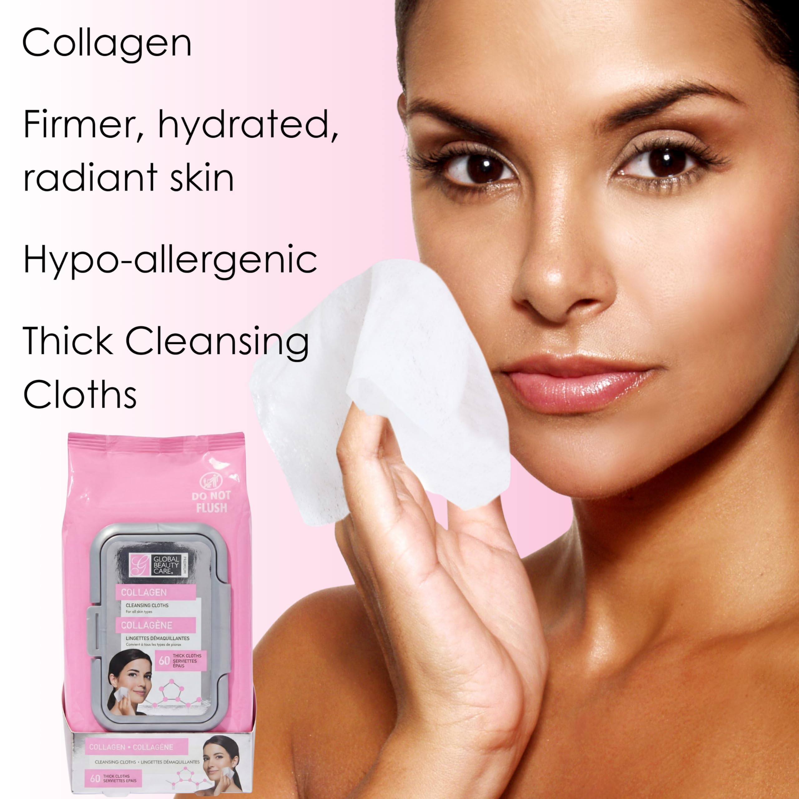 Lingettes collagène utilisées autour des yeux pour démaquillage en douceur.