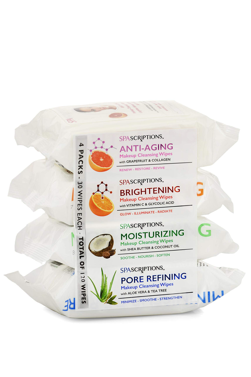 Spascriptions™ Lingettes anti‑âge brillance : nettoyage efficace et soin ciblé du teint.