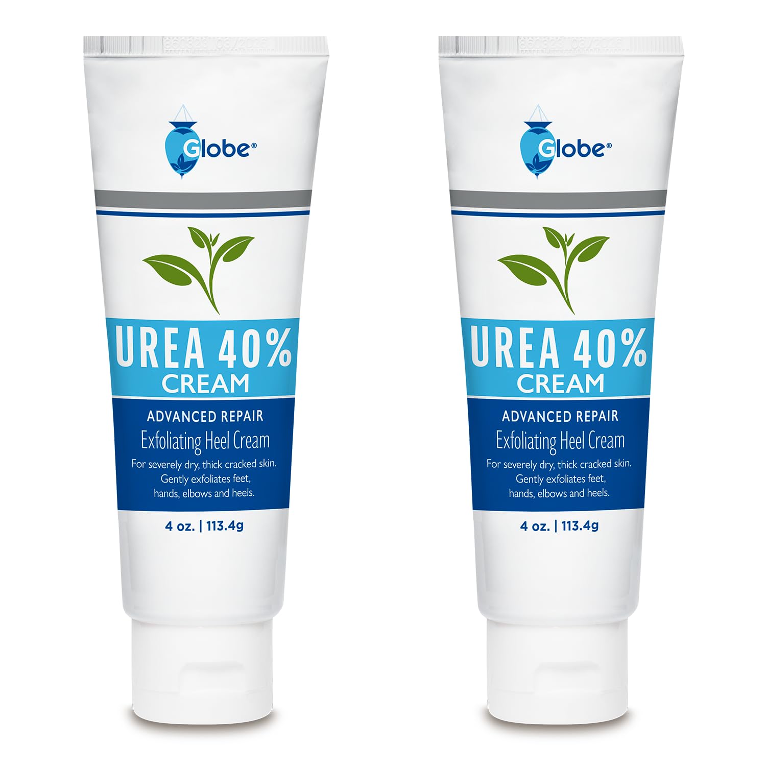 Globe Crème Urée 40% sur talons, hydratation des zones sèches.