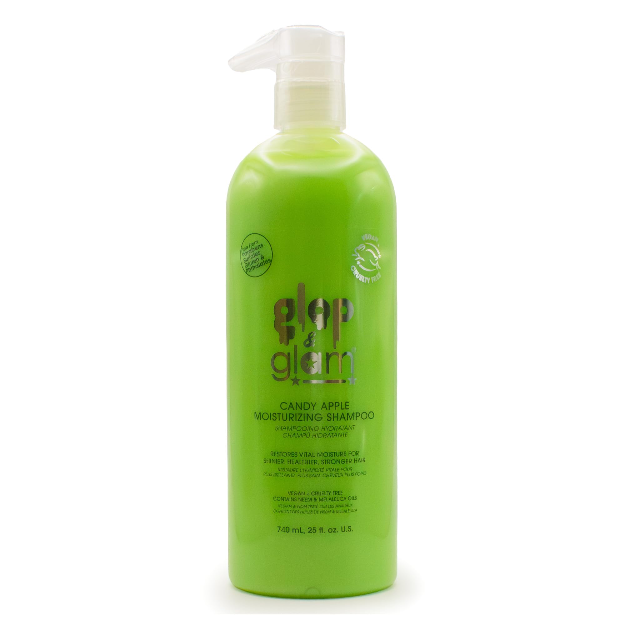 Bouteille Glop et Glam Candy Apple Shampoing, hydratation douce pour les cheveux des enfants.
