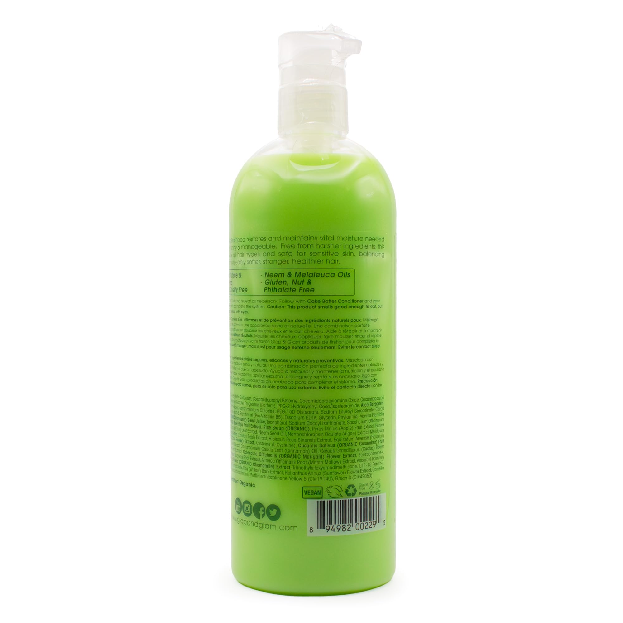 Cheveux après lavage avec Glop et Glam Candy Apple, brillants et doux.
