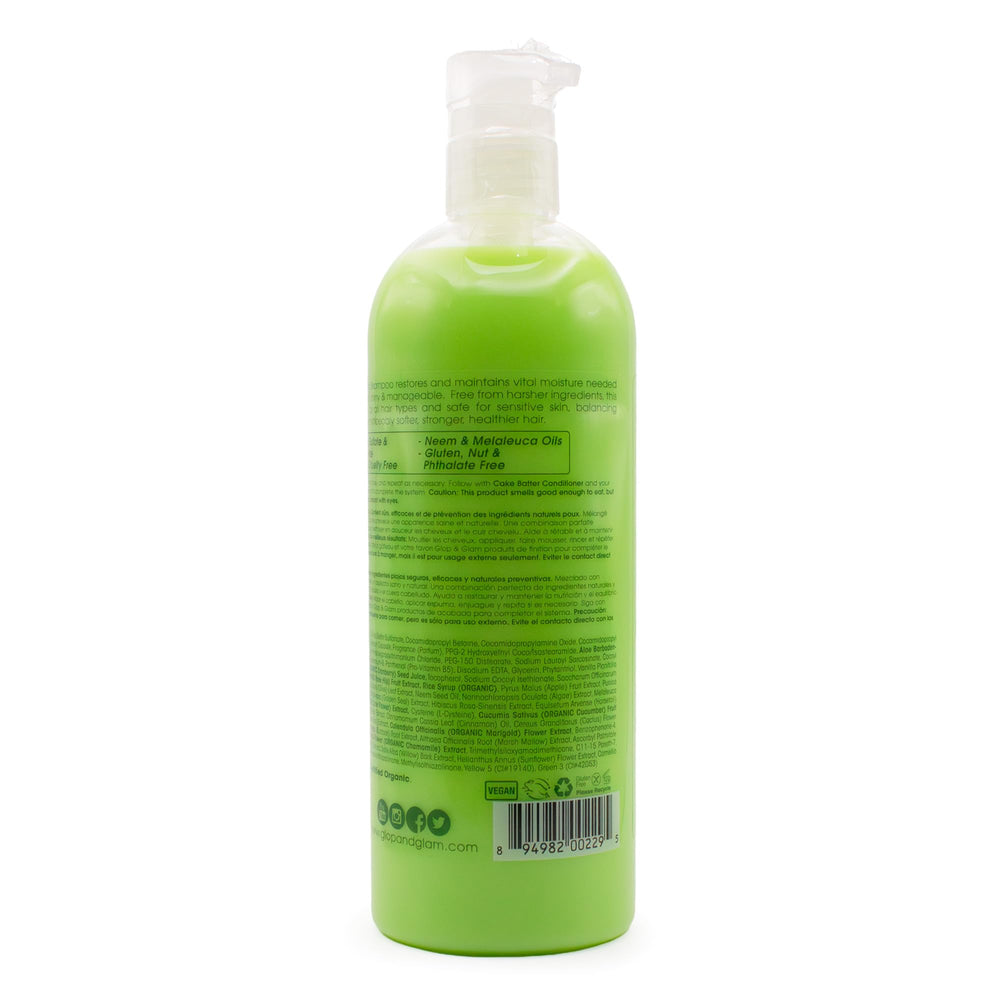 Cheveux après lavage avec Glop et Glam Candy Apple, brillants et doux.