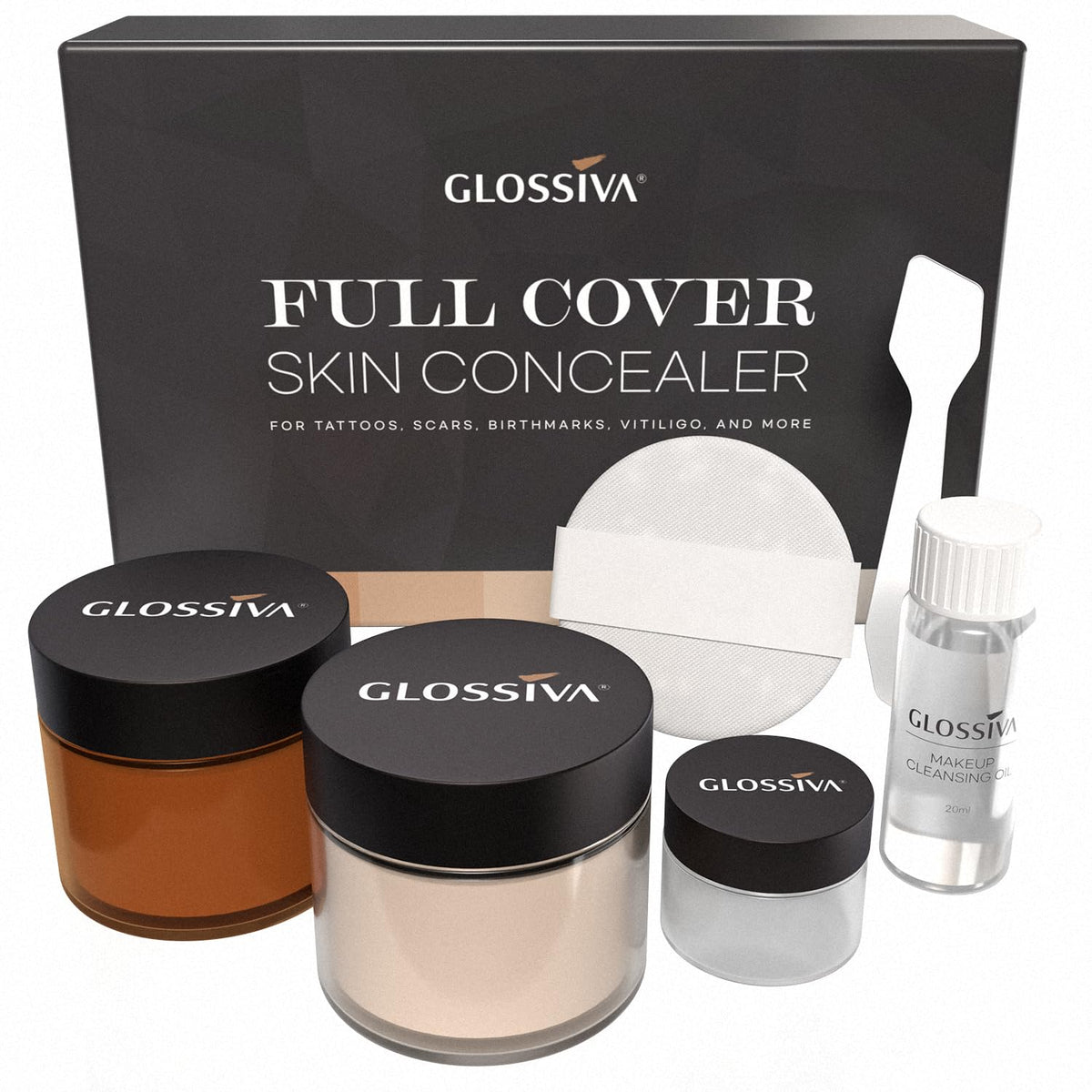 Glossiva correcteur tatouage imperméable en action sur peau, couverture durable.