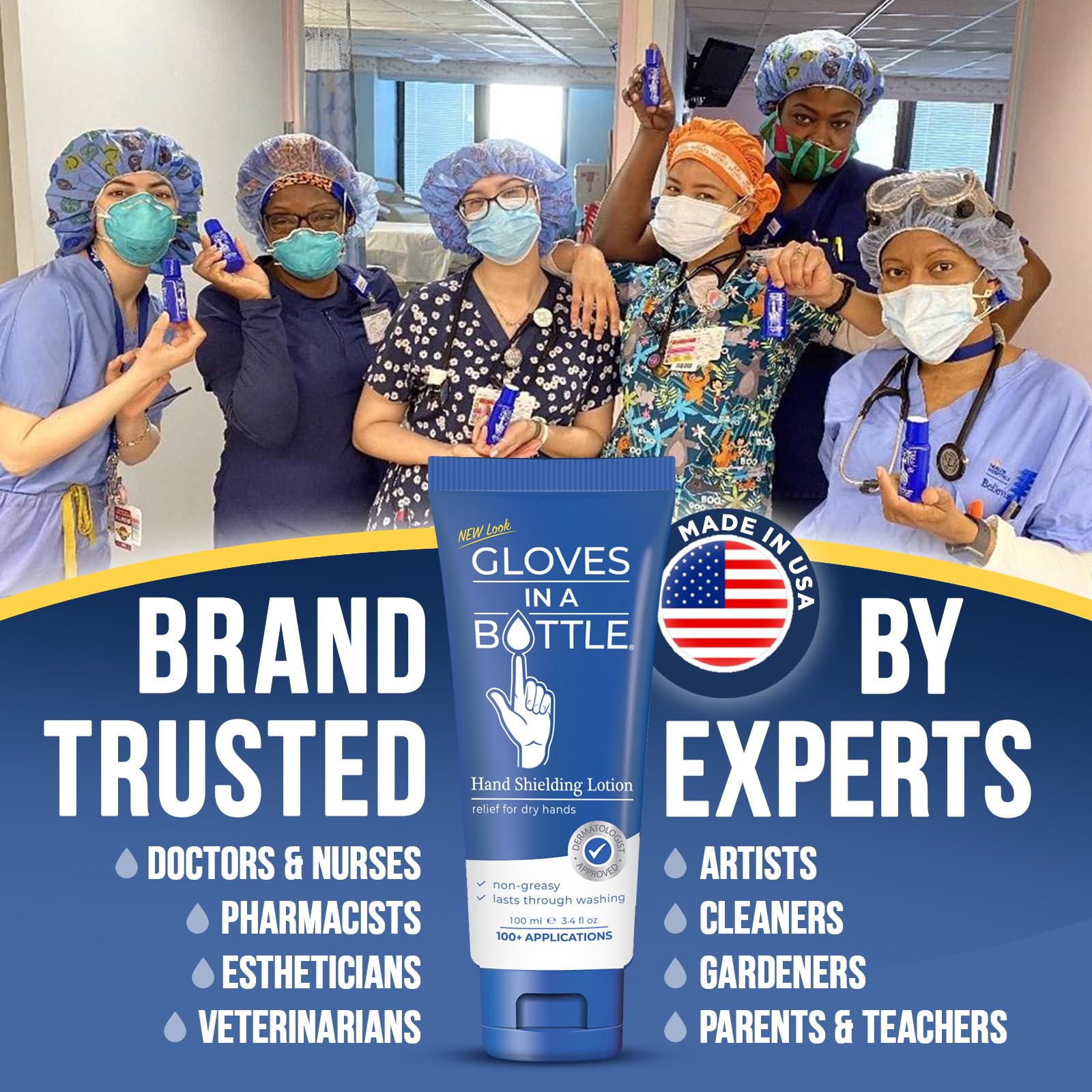 Gloves In A Bottle: fabriqué aux Etats-Unis, hypoallergenique et végan.