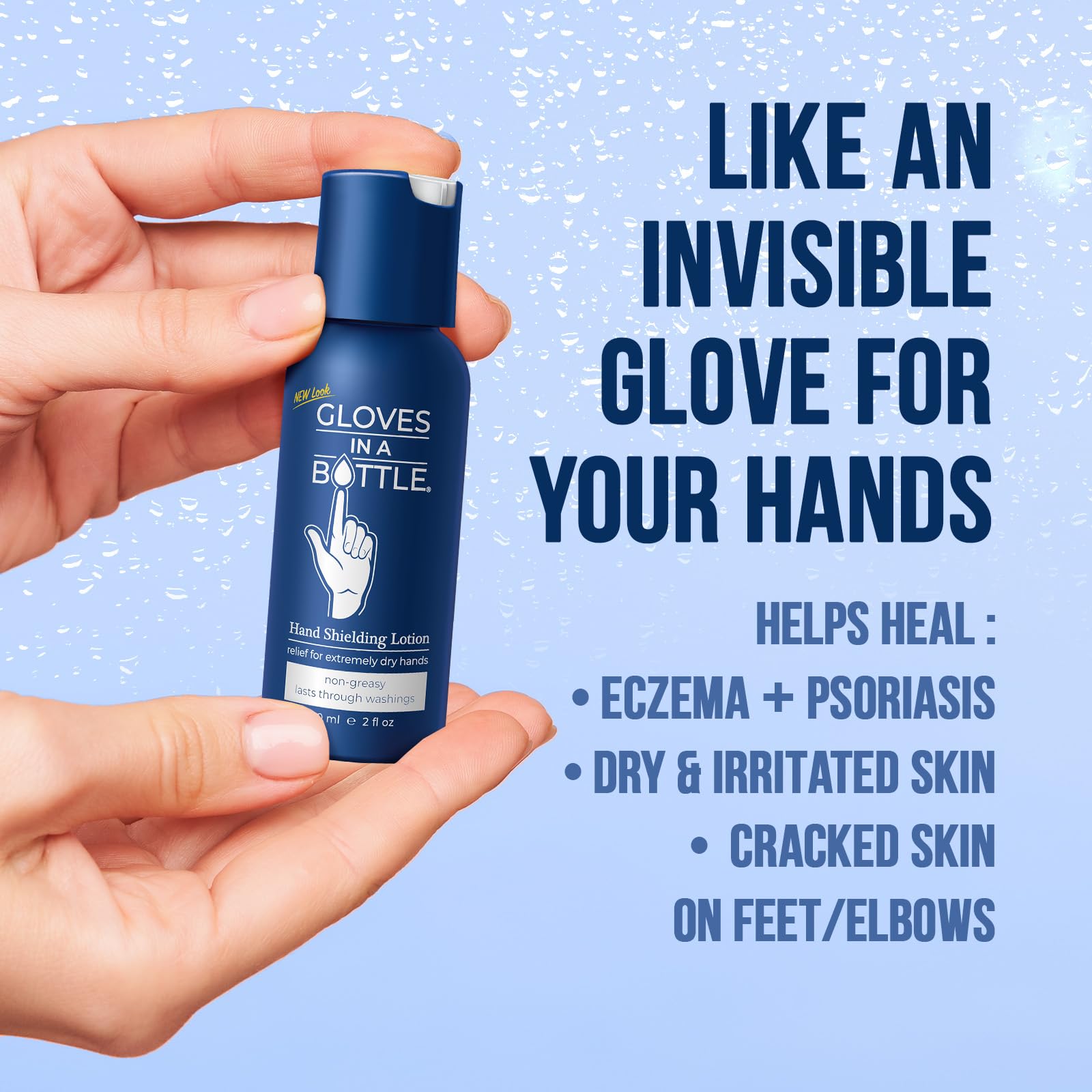 Gloves in a Bottle – fabriqué aux États‑Unis, hypoallergénique, vegan et cruelty-free.