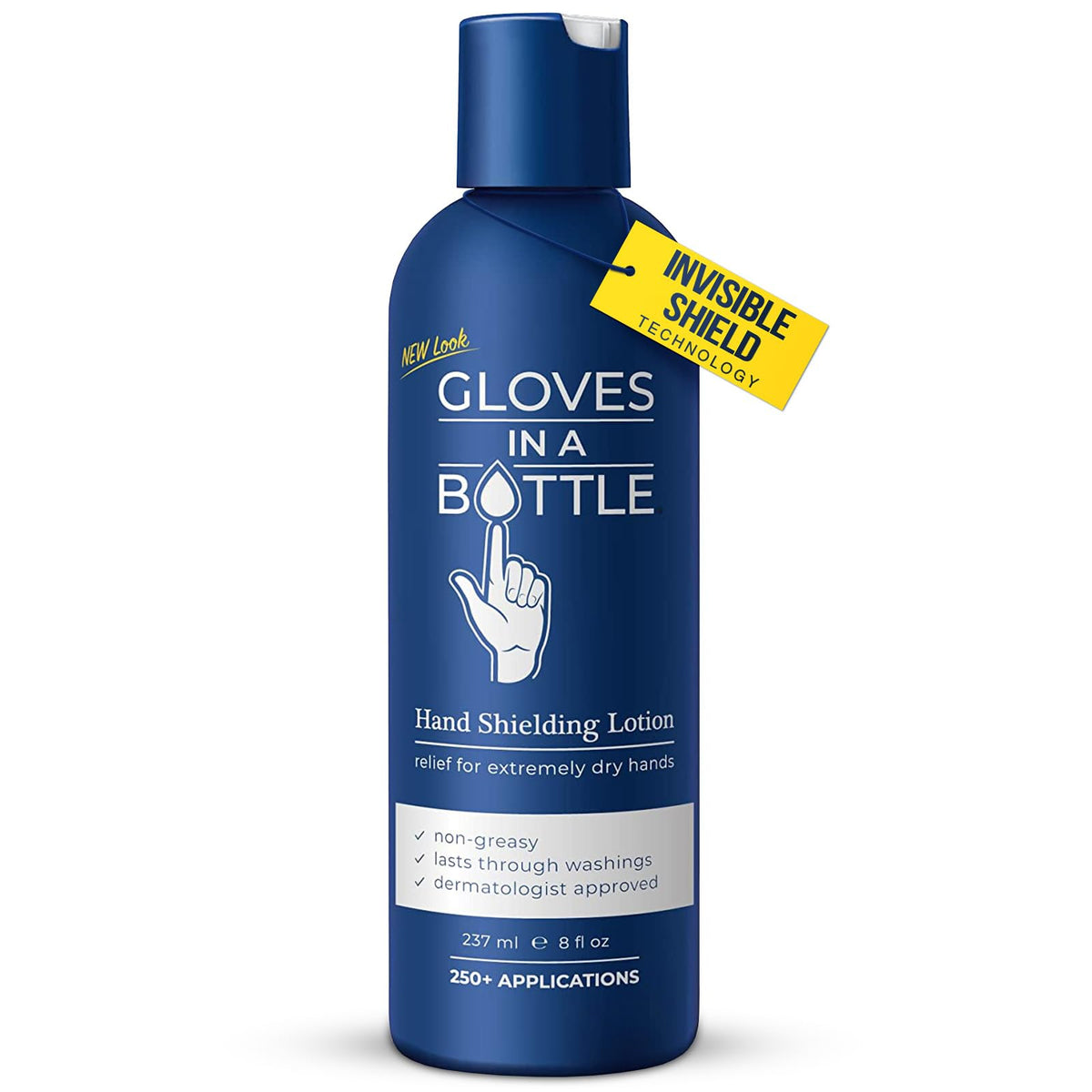 Bouteille Gloves In A Bottle montrant le bouclier invisible pour les mains.