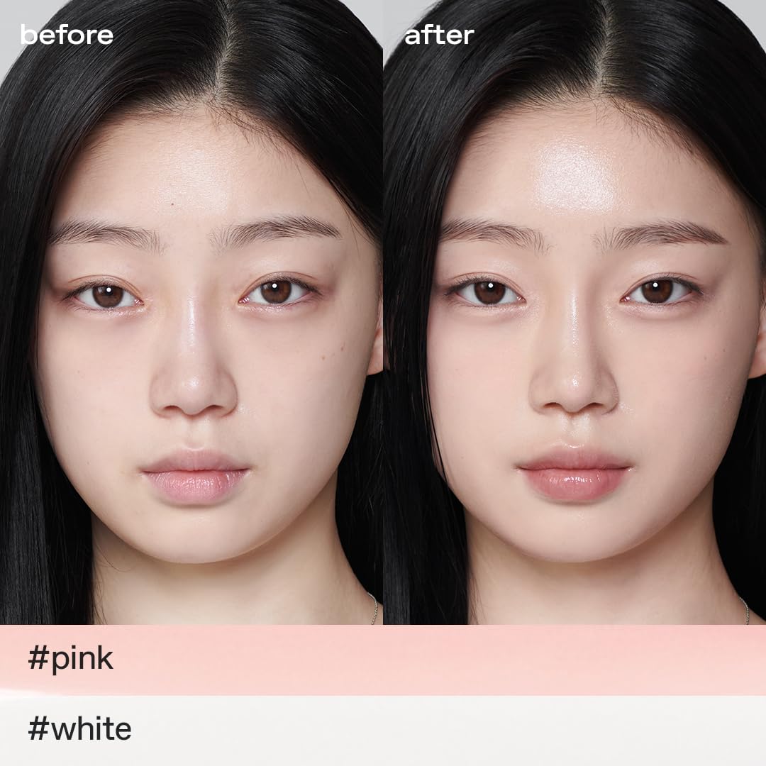 Glow correcteur rose et blanc, mise en relief du nez pour un éclat naturel.
