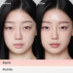 Glow correcteur rose et blanc, mise en relief du nez pour un éclat naturel.