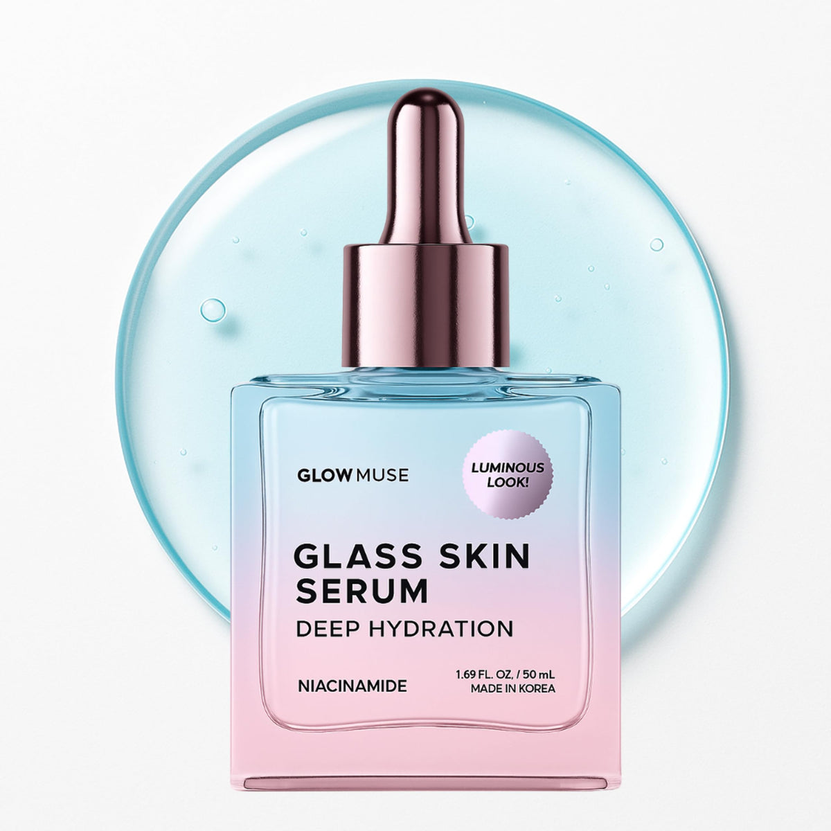 Glow Muse Niacinamide, bouteille pompe, facilité d’application précise du sérum