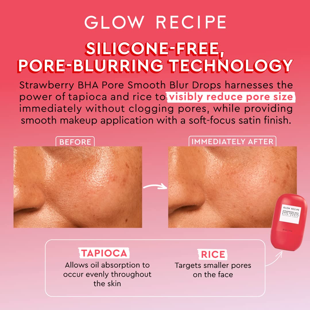 Flacon Glow Recipe montrant absorption rapide et fini doux sans gras.
