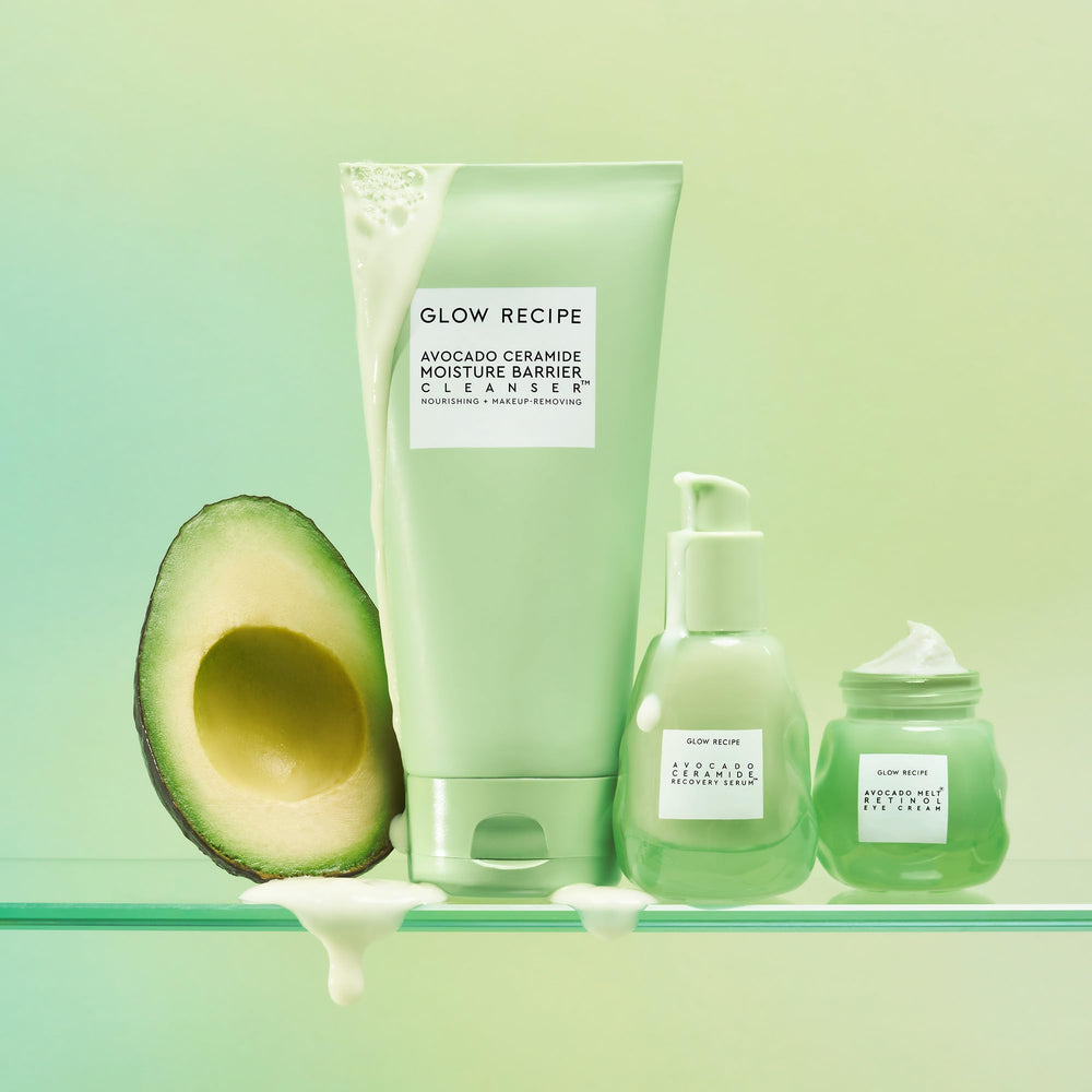 Formule vegan sans parabènes ni sulfates pour Glow Recipe Avocado Ceramide.