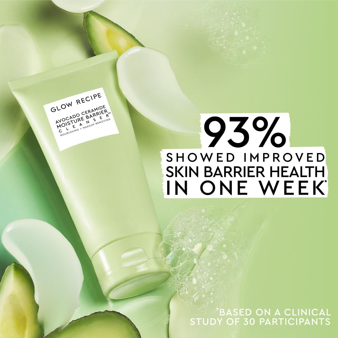 Packaging éco-responsable du nettoyant Glow Recipe Avocado Ceramide.