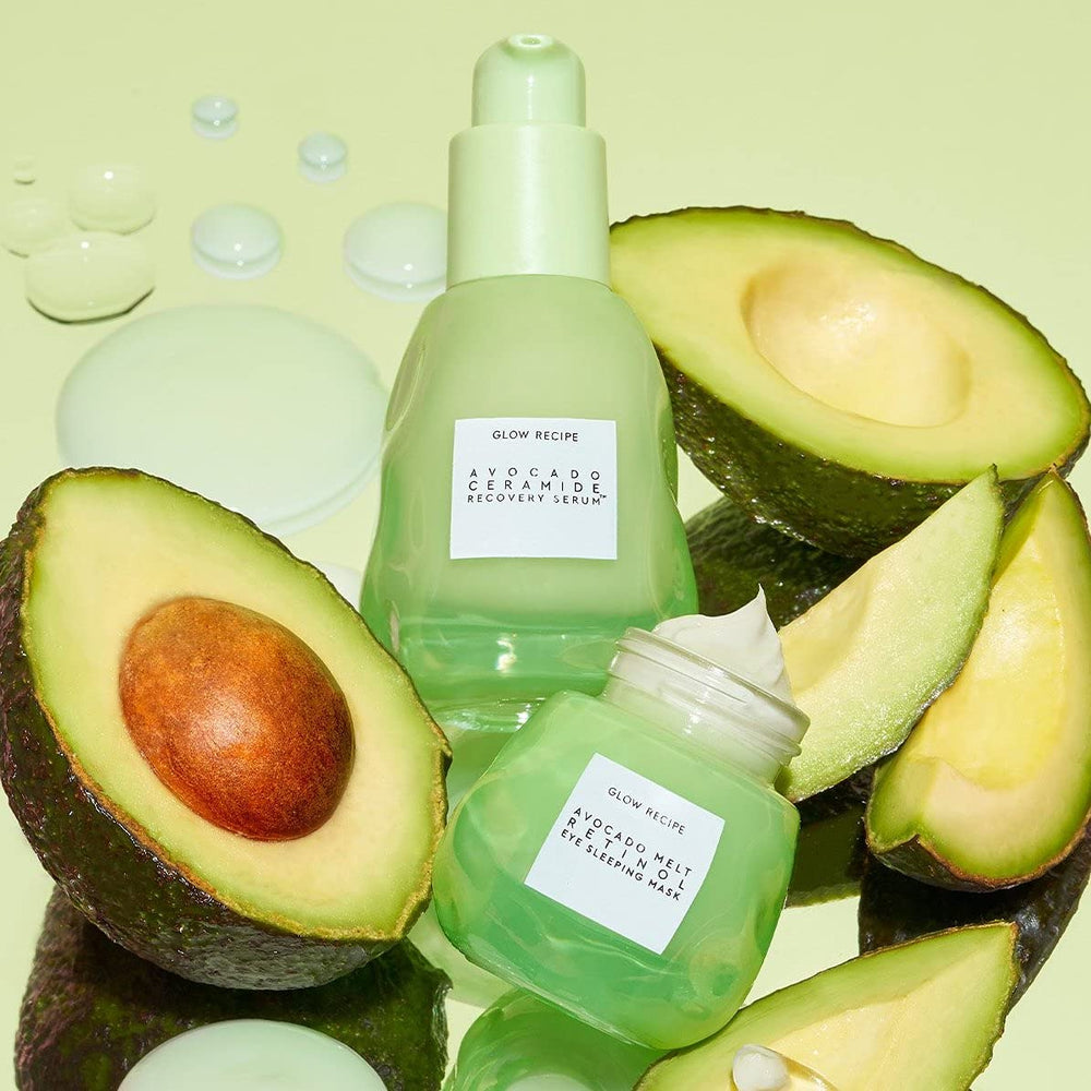 Glow Recipe Avocado Ceramide Serum, application nocturne et soin complémentaire en journée.