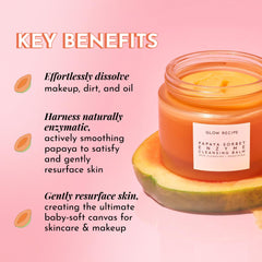 Glow Recipe Papaya Enzyme Baume – massage-sur-peau-seche pour un confort lors du démaquillage.
