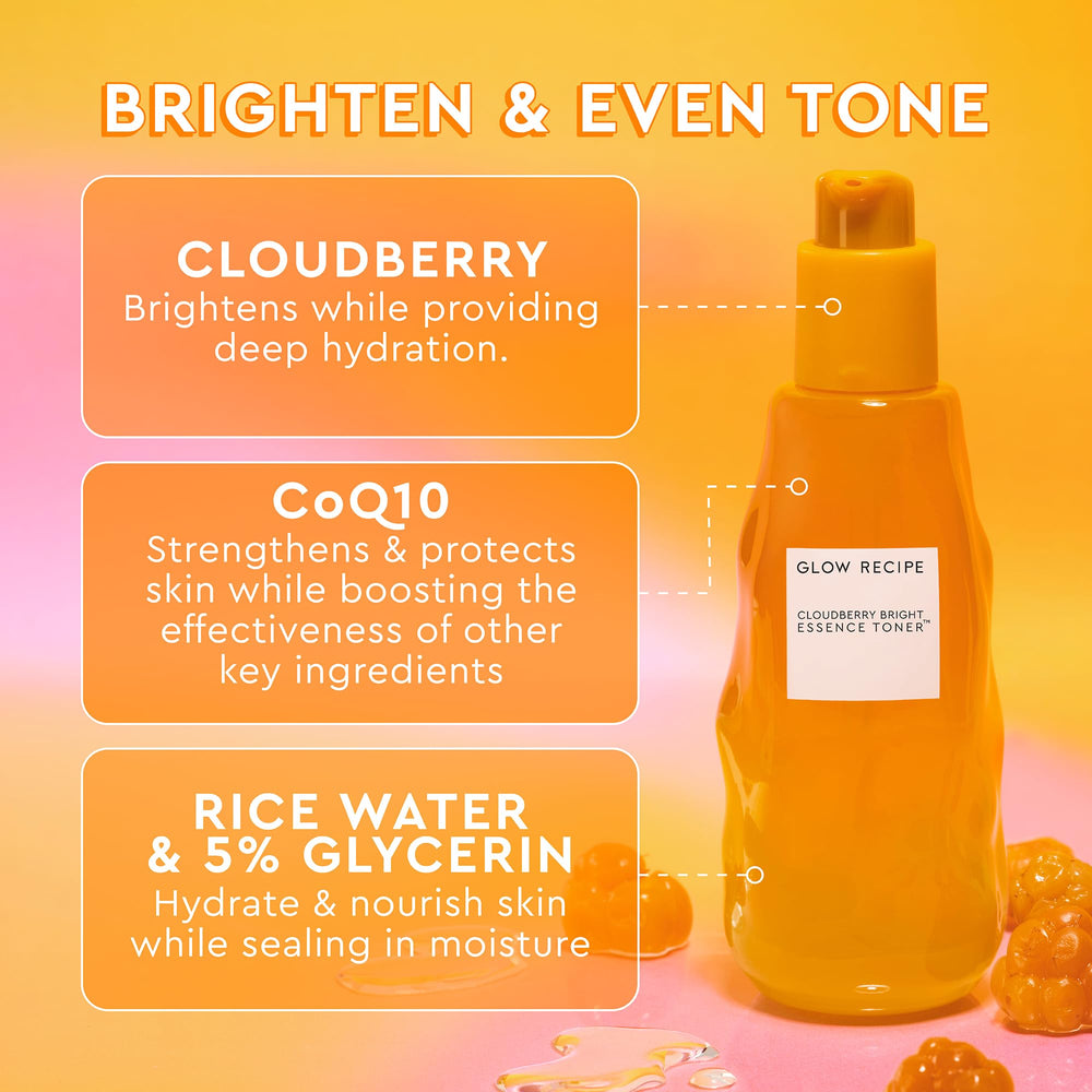 Glow Recipe Cloudberry Toner: pompe facilitant l'application uniforme.