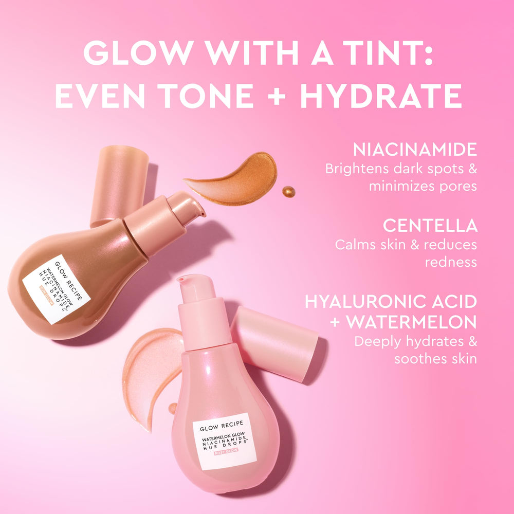 Glow Recipe Hue Drops — mélange avec fond de teint pour plus de luminosité.