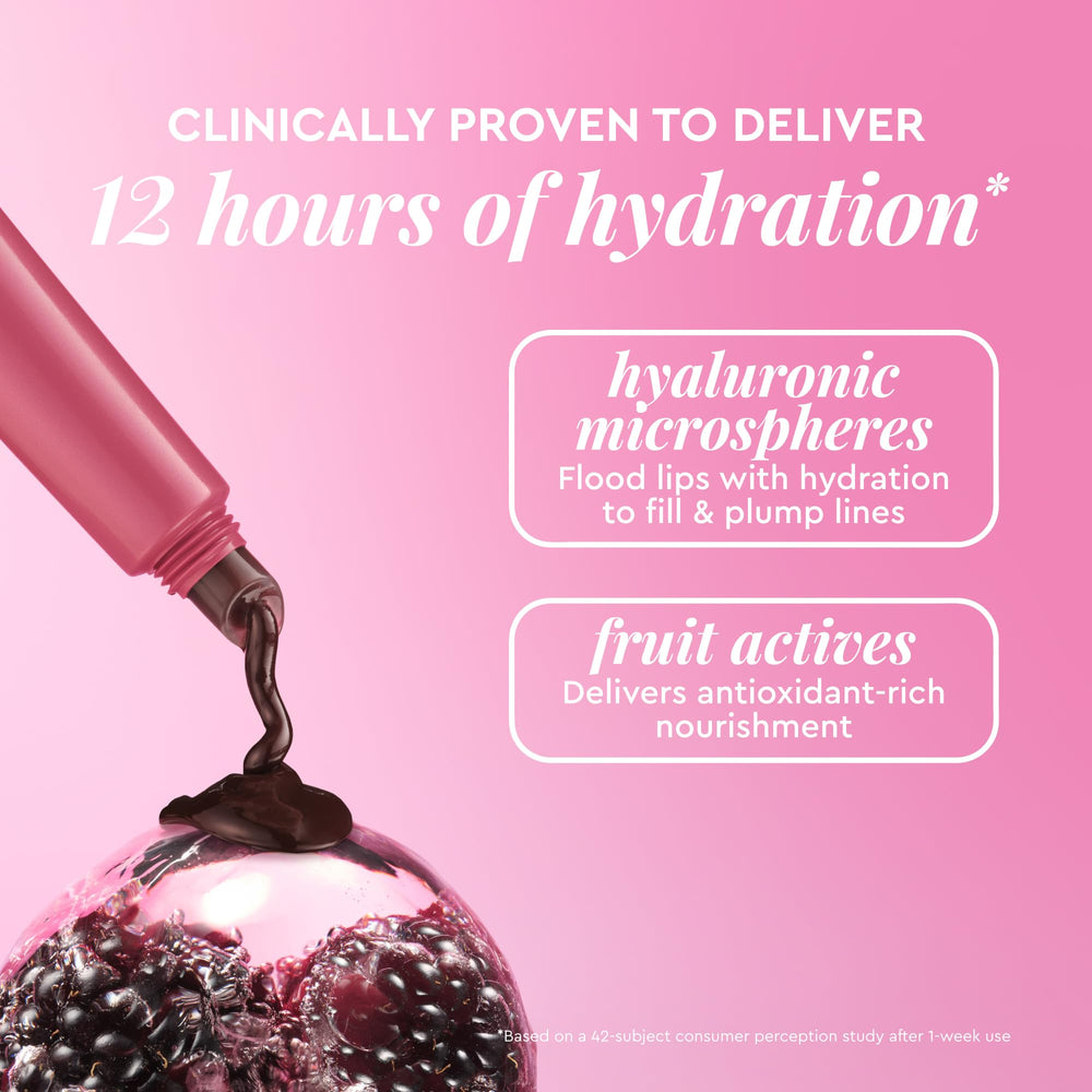 Hydratation 12h apportée par Glow Recipe Glass Balm Lip Treatment à base d’acide hyaluronique