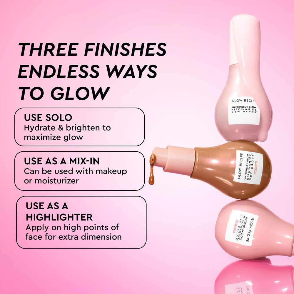 Glow Recipe Hue Drops Rosy Glow, couleur rosée modulable et effet lumineux naturel.