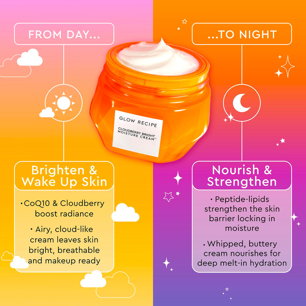 Routine quotidien Glow Recipe Cloudberry: brillance naturelle et teint homogène.