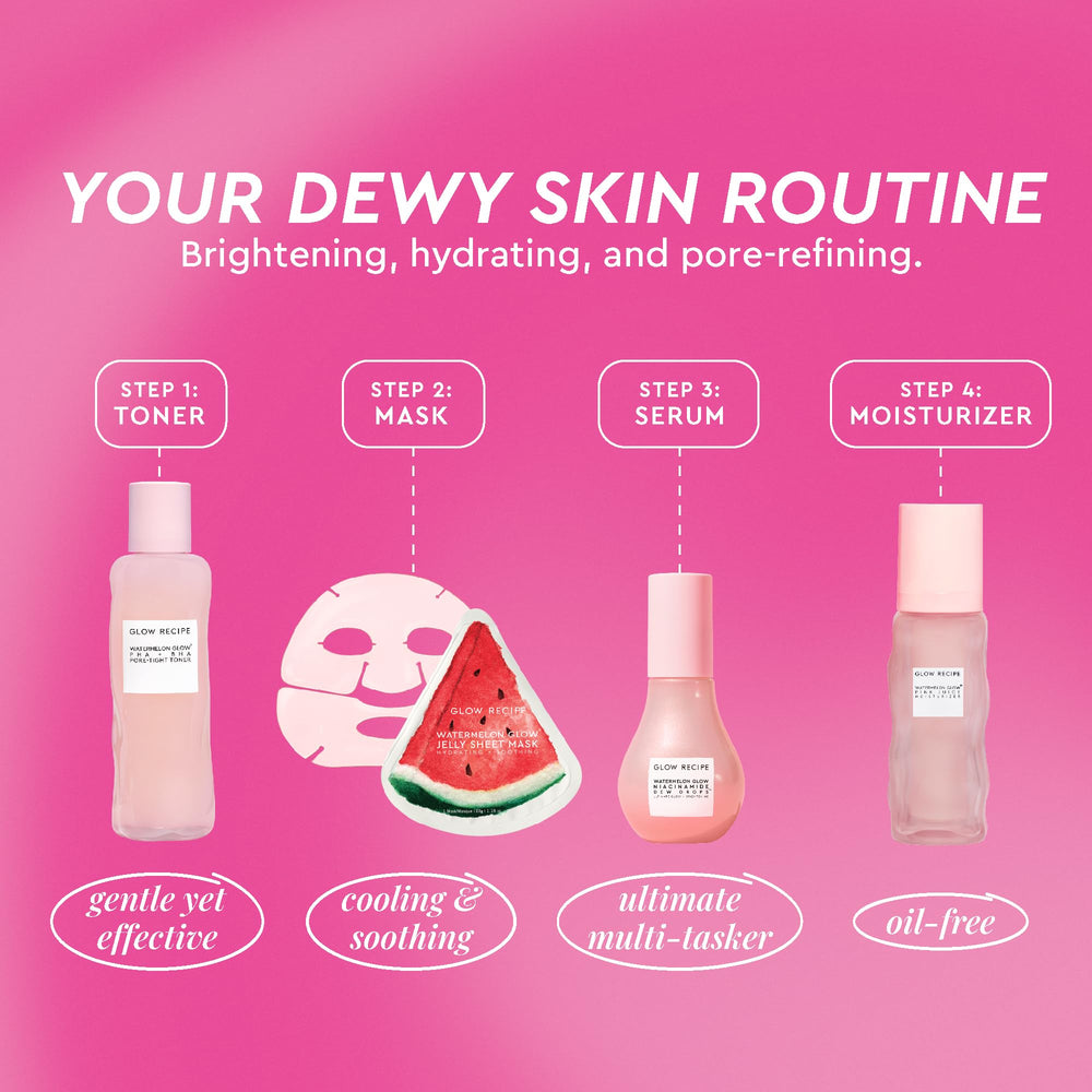 Sérum Dew Drops Glow Recipe pour éclat et hydratation.