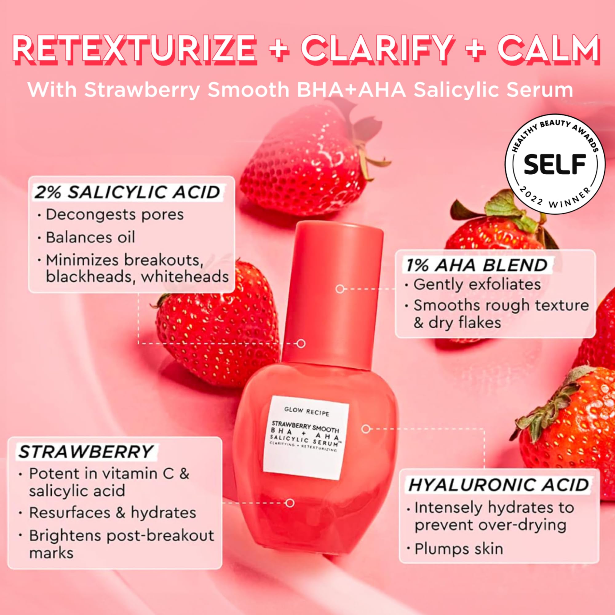 Pompe pratique du sérum fraise Glow Recipe pour une application précise.