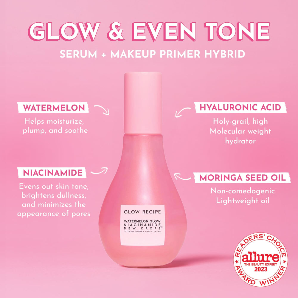 Texture gel légère des Glow Recipe Dew Drops avec hydratation et éclat.