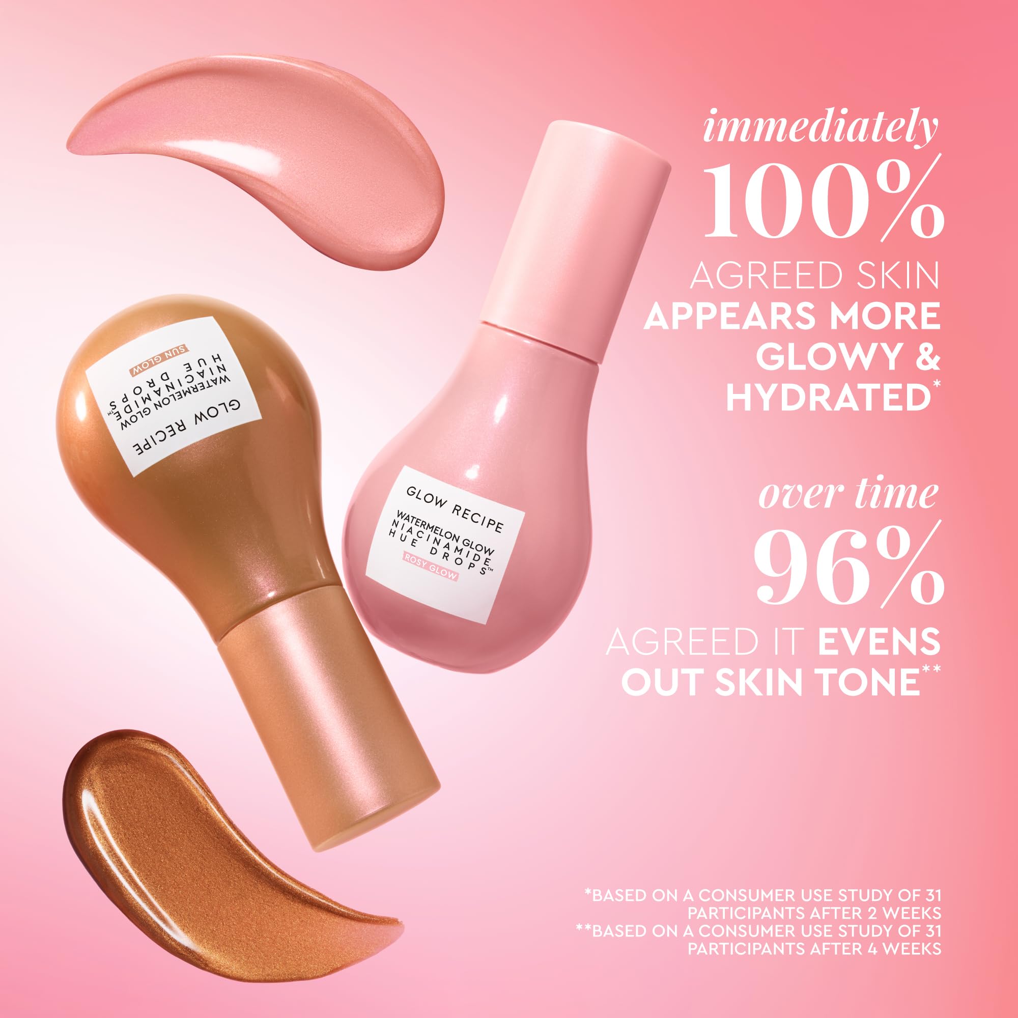 Glow Recipe Hue Drops — mise en valeur des points hauts du visage pour un éclat rosé.