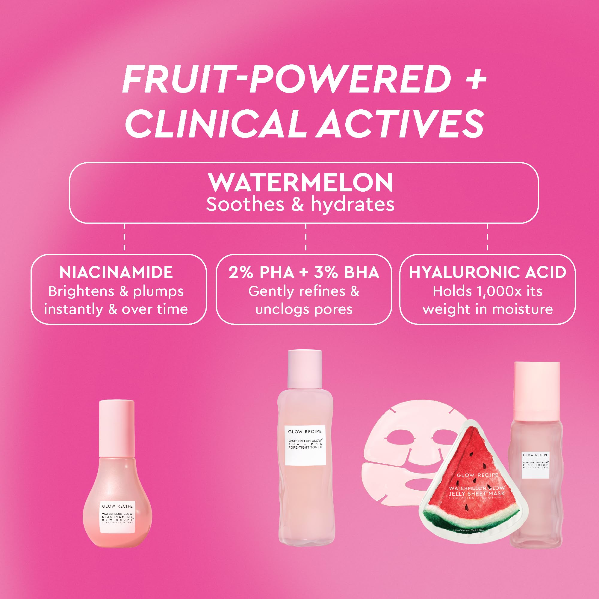 Toner PHA+BHA Glow Recipe, hydratant et clarifiant.