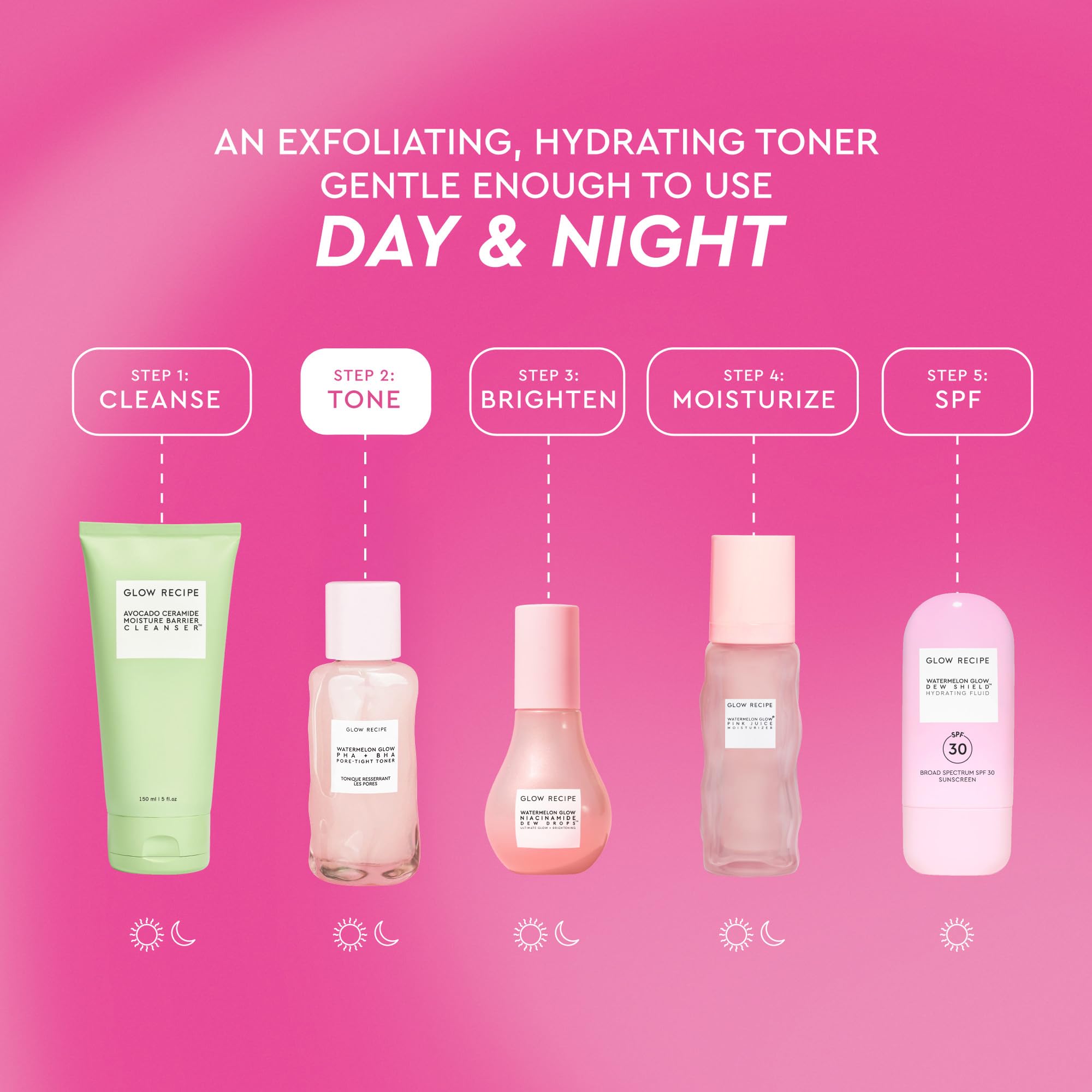 Glow Recipe tonique: action sur les pores pour une apparence plus nette.