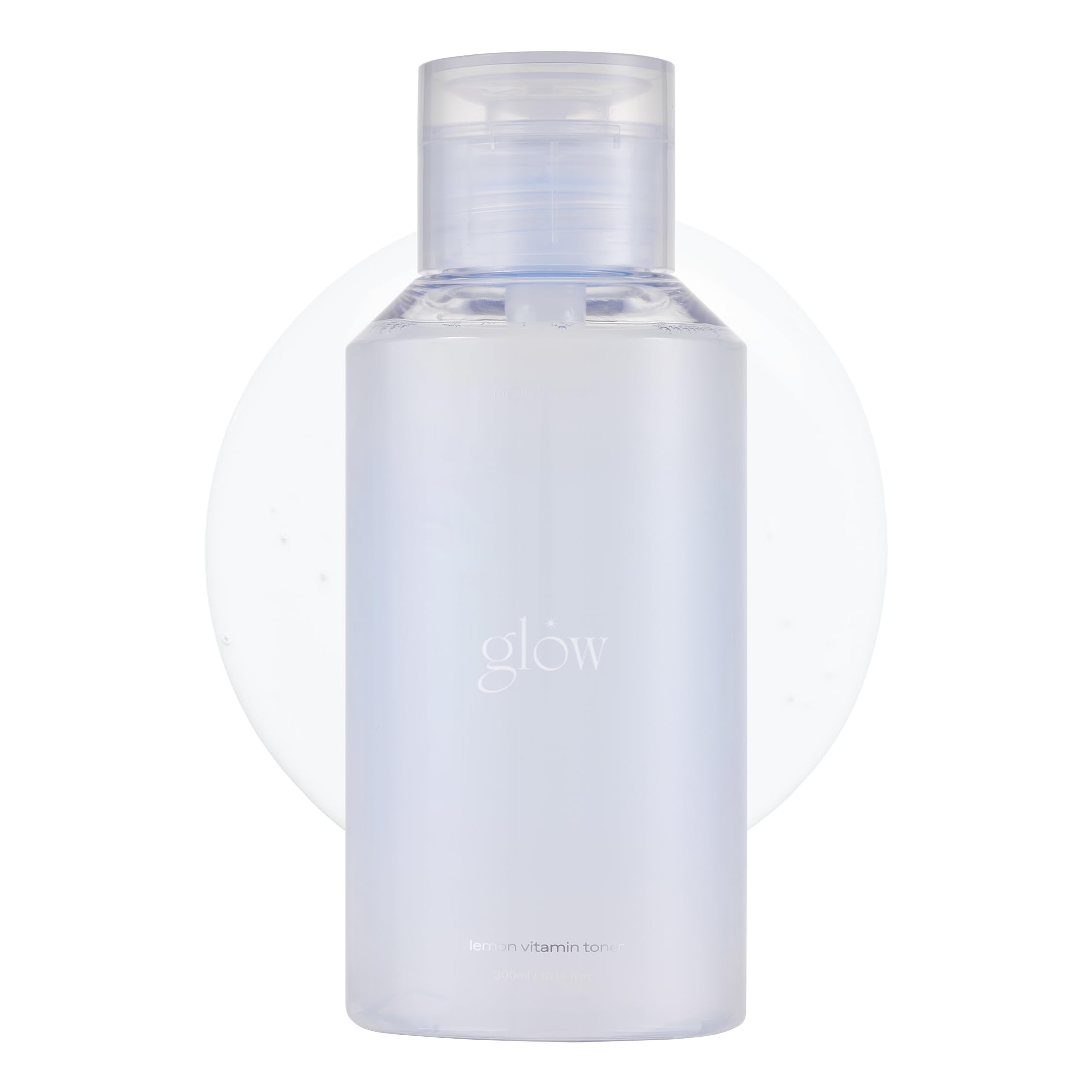 Glow tonique citron montrant sa bouteille et sa formule nourrissante pour la peau.