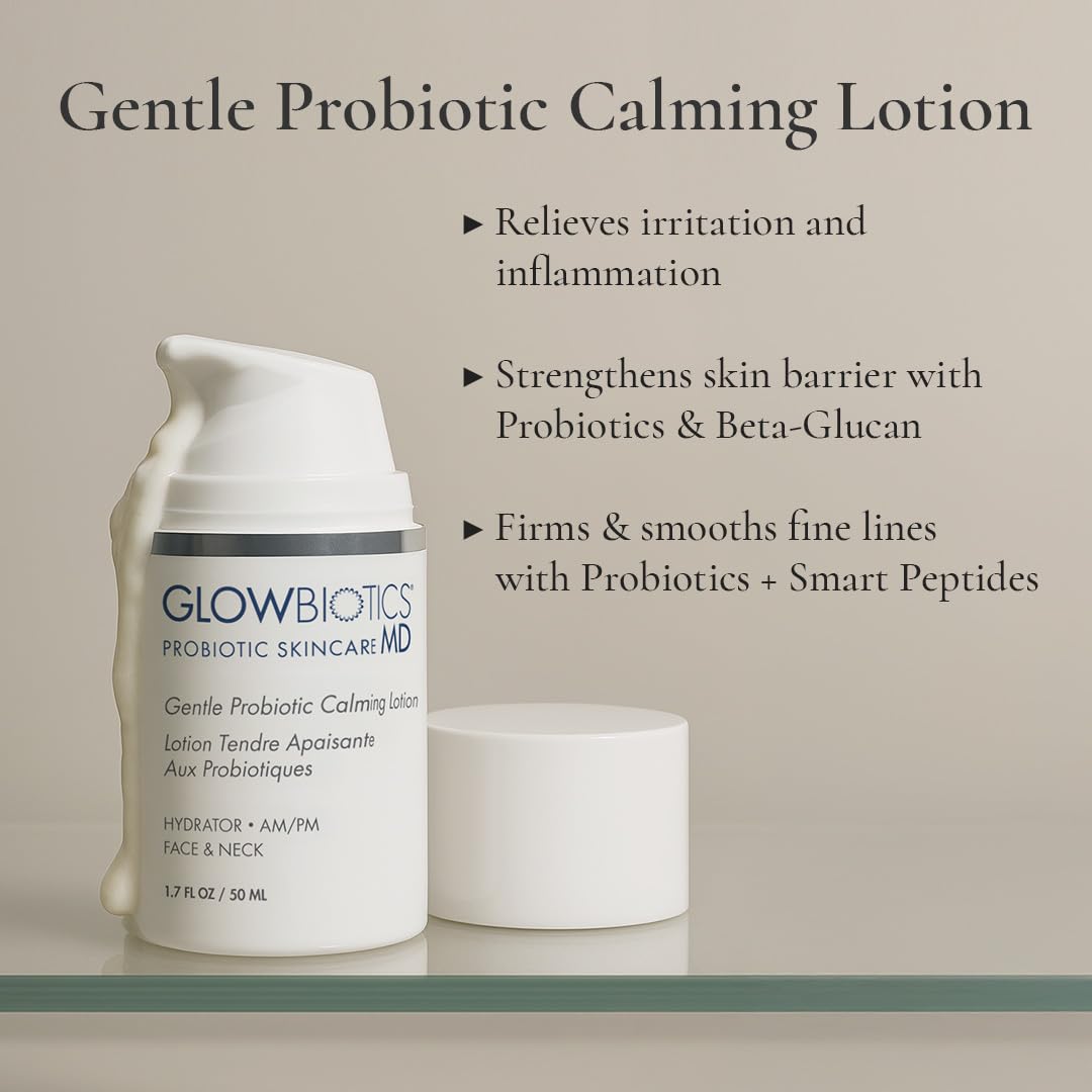 Ceramides et huiles Glowbiotics, soutiennent les céramides naturels et adoucissent la peau.