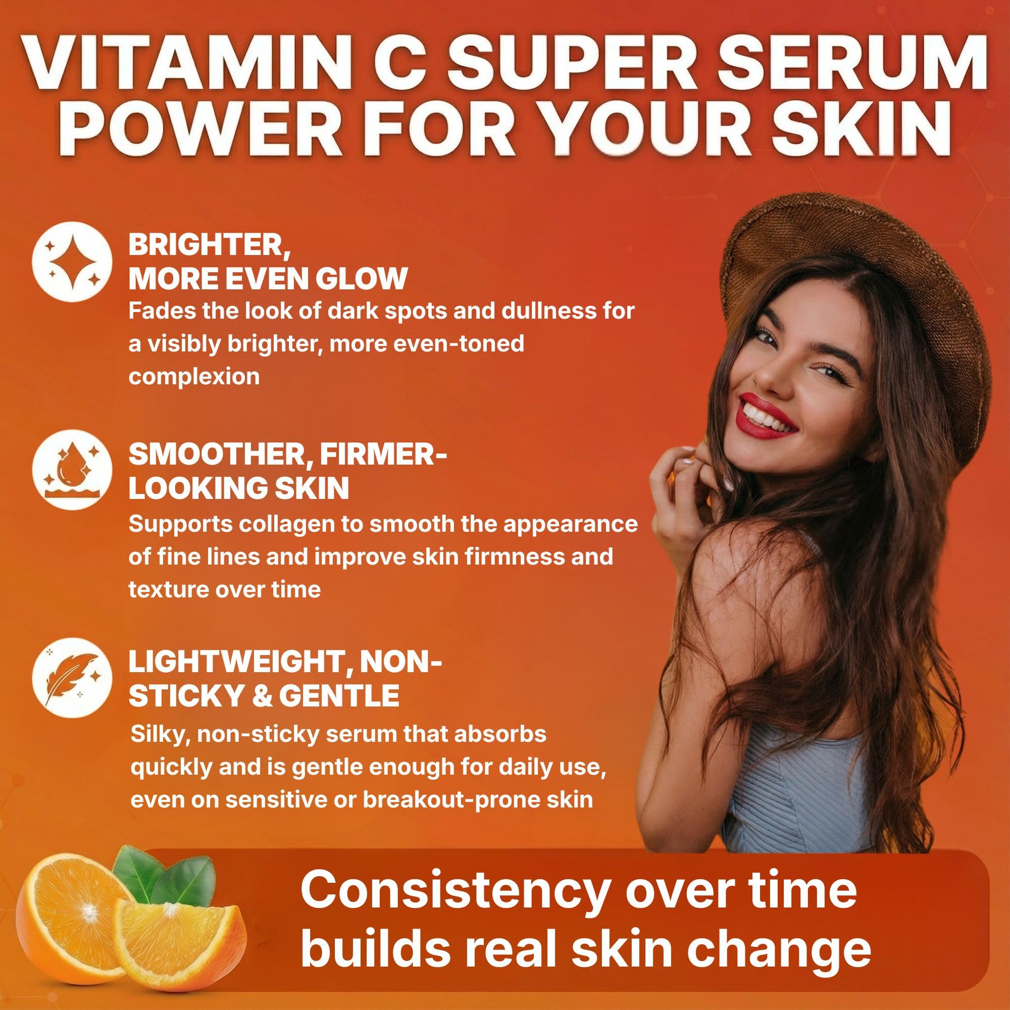 Goutte du sérum vitamine C GlowMedik pour précision et douceur d'application