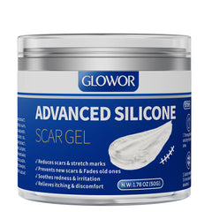 Glowor gel silicone cicatrices visage – flacon pratique et léger pour usage quotidien.