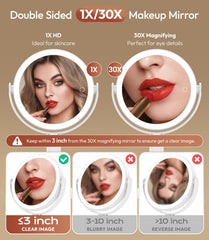 Glowtop miroir avec hauteur réglable pour une posture confortable.