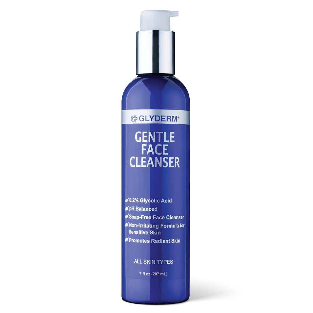 GlyDerm Nettoyant Visage Doux: flacon pompe prêt à l'emploi, nettoyage sans savon.