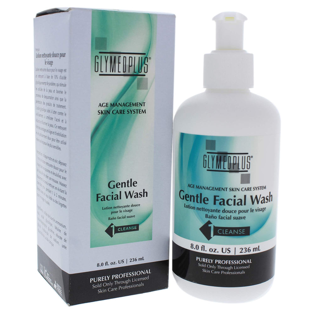GlyMed Plus Age Management – flacon lavage visage, nettoyage doux pour peau nette et fraîche.