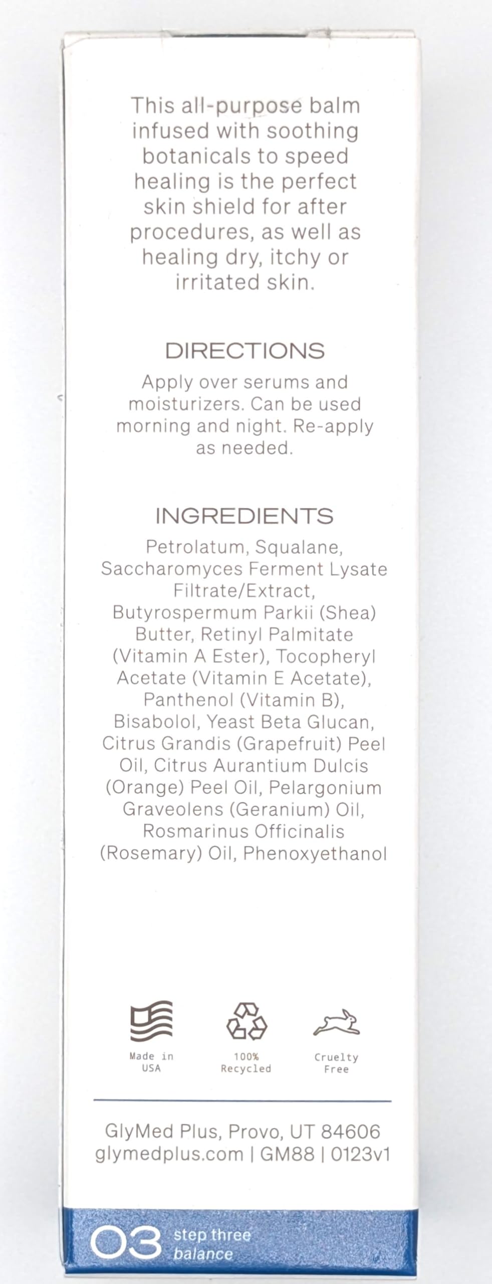 GlyMed Plus Cell Science Protection Balm application quotidienne – peau apaisée et confortable.