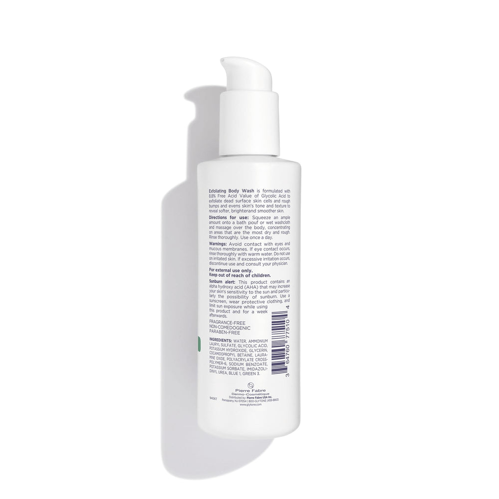 Glytone Douche Pour Peau Sensible: formule sans parfum et sans sulfates adaptée aux peaux sensibles.