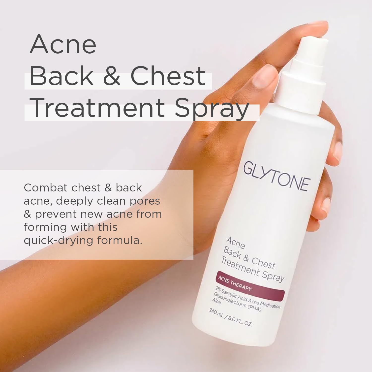 GLYTONE épaule-torse pulvérisateur : diffusion facile sur les zones difficiles d accès.