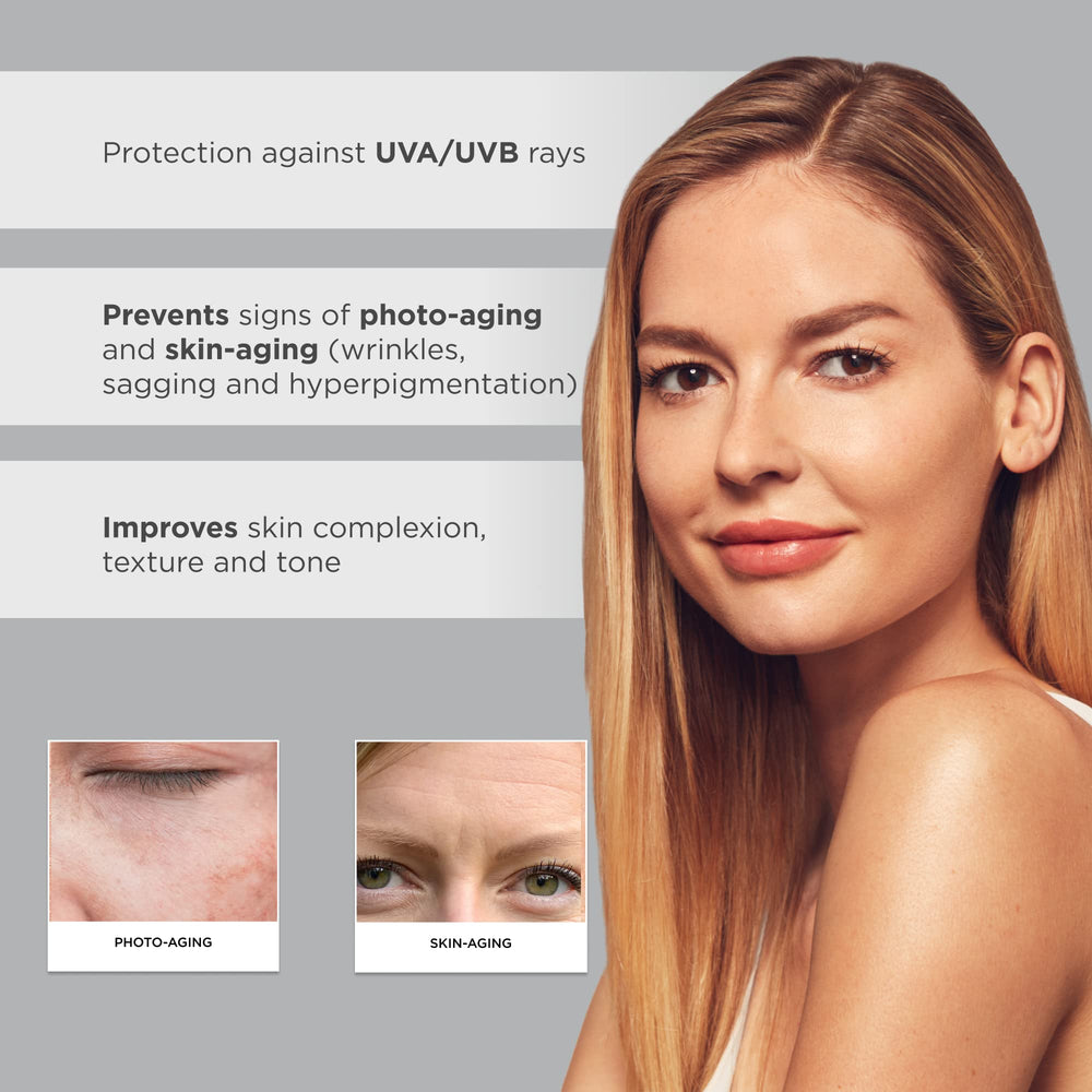 Protection quotidienne sous maquillage sans obstruer les pores.