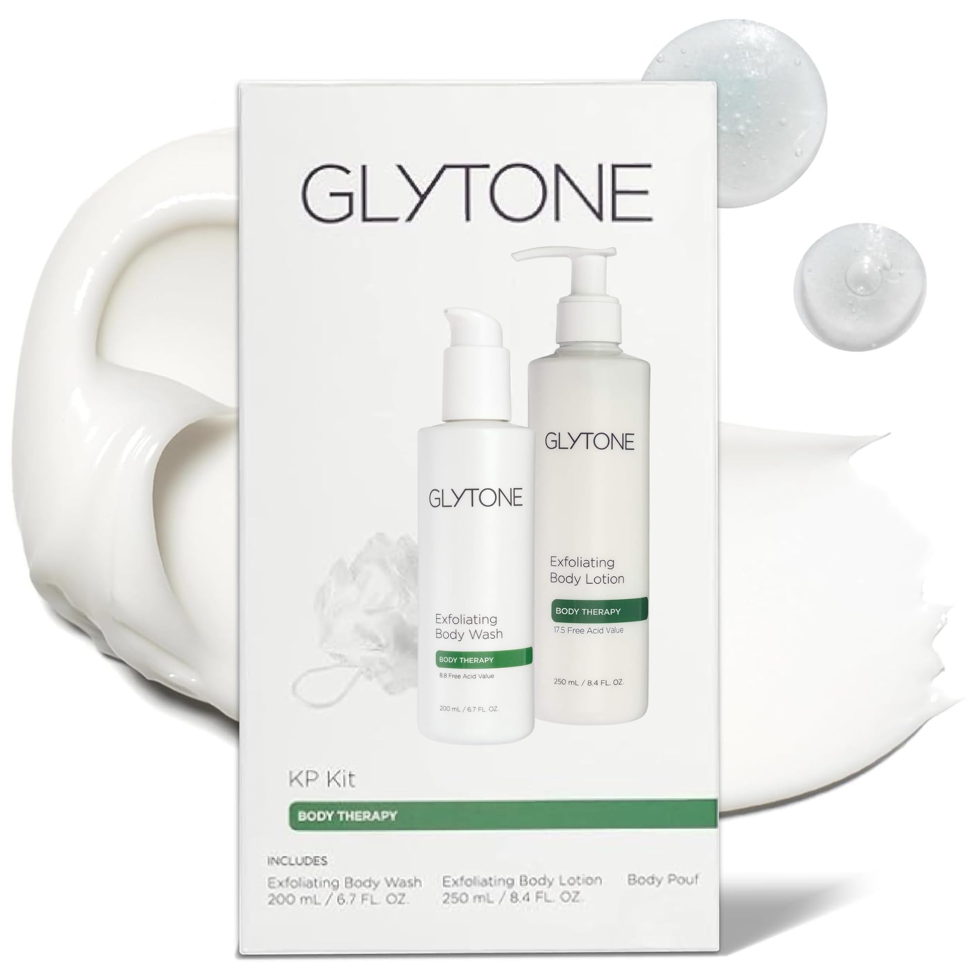 Glytone KP Kit : gel douche exfoliant pour peau plus lisse et hydratée.