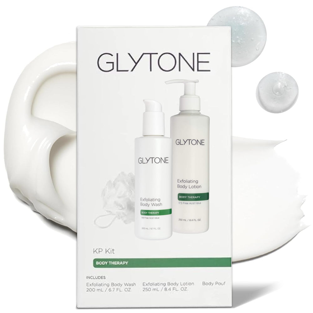 Glytone KP Kit : gel douche exfoliant pour peau plus lisse et hydratée.