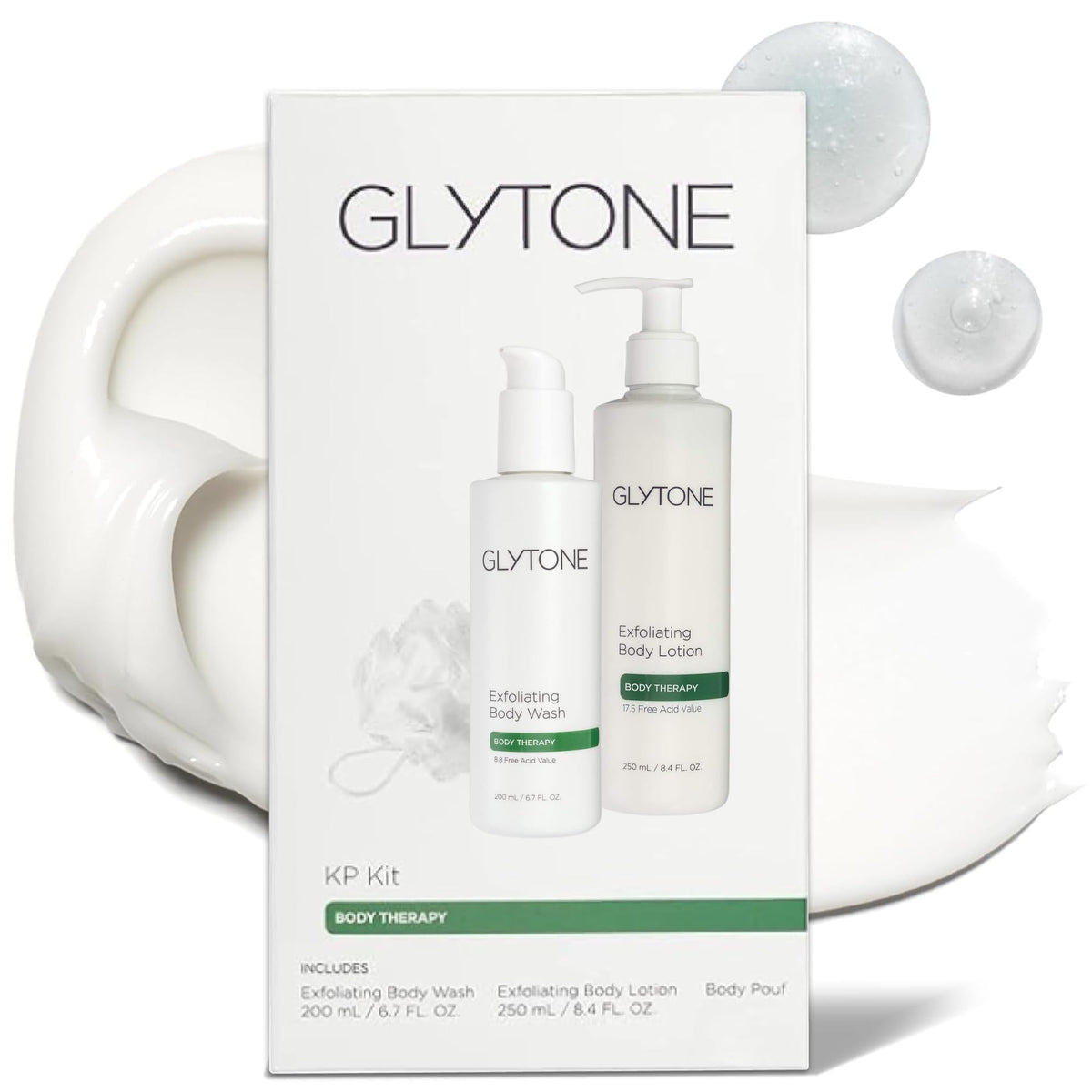 Glytone KP Kit : gel douche exfoliant pour peau plus lisse et hydratée.