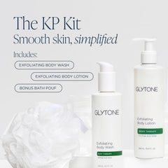 Glytone KP Kit : lotion à l'acide glycolique pour lisser les zones rugueuses.