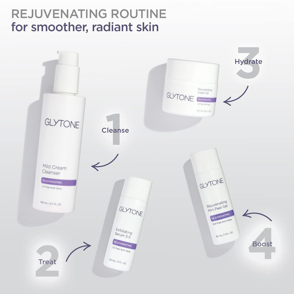 GLYTONE Glytone Mild Cream Cleanser, acide glycolique 3,4% aide à exfolier en douceur.