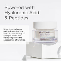GLYTONE Peptide+ Crème Nuit application nocturne – routine simple pour visage et cou.