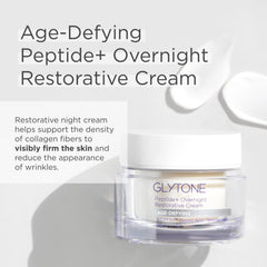 GLYTONE Peptide+ Crème Nuit texture riche – onctueuse enveloppant la peau.