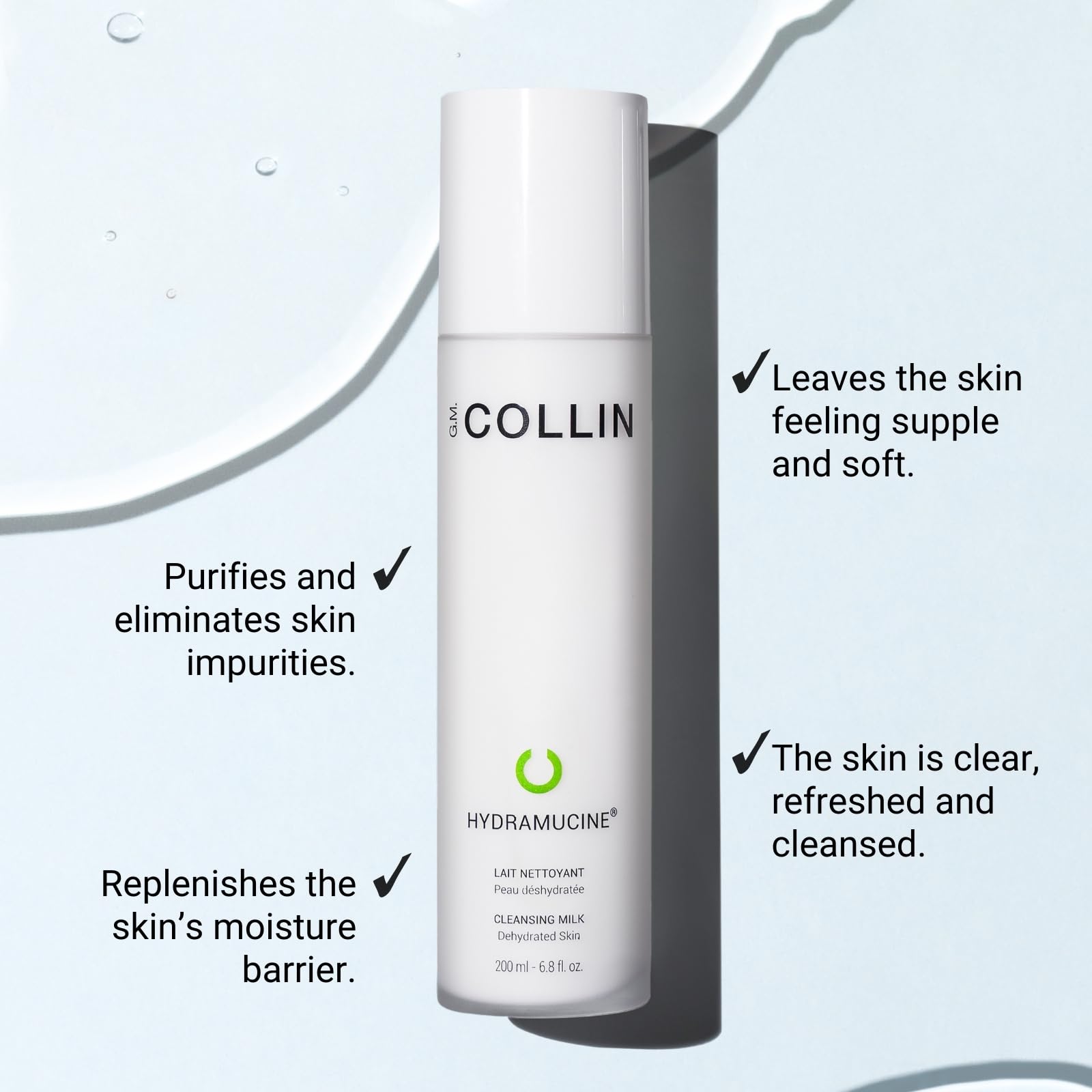 Texture crémeuse Hydramucine, routine visage agréable et purifiante après le maquillage