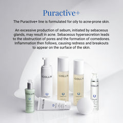 Nettoyage en profondeur des pores avec Puractive+ pour peau clarifiée.